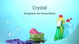  Presentation with liquid - Beautiful presentation featuring washing dishes cleaning products backdrop and a cool aqua colored foreground