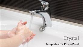  Presentation with corona - Slides with washing-hands-for-corona-virus background and a light gray colored foreground