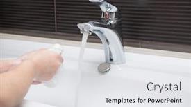  Presentation with corona virus - Colorful slide deck enhanced with washing-hands-for-corona-virus backdrop and a white colored foreground