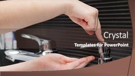  Presentation with corona - Theme having washing-hands-for-corona-virus background and a tawny brown colored foreground
