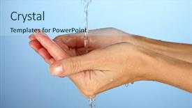  Presentation with surgical hand washing - Amazing slide deck having washing hands on blue background backdrop and a sky blue colored foreground