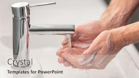  Presentation with corona virus - Cool new PPT layouts with washing-hands-rubbing-with-soap backdrop and a lemonade colored foreground