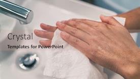  Presentation with hand washing - Presentation theme with washing-hands-steps-for-personal background and a coral colored foreground