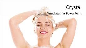  Presentation with hair shampoo - Theme enhanced with washing her hair with shampoo background and a white colored foreground