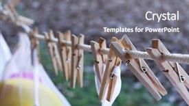  Presentation with clothes - Slides consisting of washing line - clothes pins with white bags background and a gray colored foreground