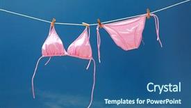 Presentation with nursing pink - Cool new presentation theme with washing line - pink bra and panty backdrop and a ocean colored foreground