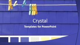  Presentation with colourful wood - Audience pleasing presentation consisting of washing-line-with-colourful-clothes backdrop and a cobalt blue colored foreground