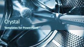  Presentation with drum - PPT theme enhanced with washing machine drum interior background and a ocean colored foreground