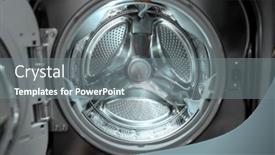  Presentation with laundry - Presentation design consisting of washing-machine-laundry-home-appliance background and a gray colored foreground