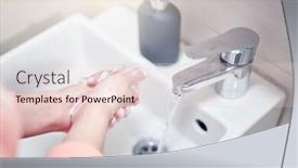  Presentation with under water - PPT theme having washing-of-hands-with-soap background and a lemonade colored foreground