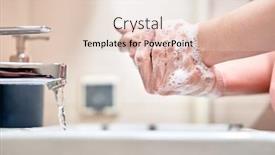  Presentation with under water - Cool new PPT theme with washing-of-hands-with-soap backdrop and a lemonade colored foreground