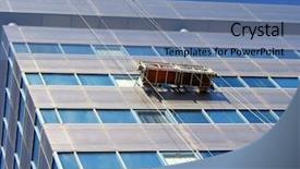  Presentation with building and wind - Colorful presentation theme enhanced with washing on the office building backdrop and a  colored foreground