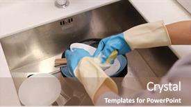  Presentation with wash - Amazing presentation theme having washing parts - housewife wash dishes backdrop and a coral colored foreground