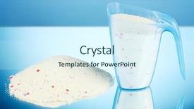  Presentation with powder - Cool new PPT theme with washing powder in a measuring backdrop and a sky blue colored foreground
