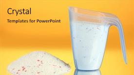  Presentation with powder - Colorful PPT layouts enhanced with washing powder in a measuring backdrop and a yellow colored foreground