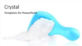  Presentation with china clothes washing powder - Presentation theme enhanced with washing powder in blue container background and a  colored foreground