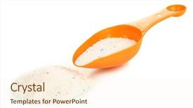  Presentation with powder - Presentation theme featuring washing powder in measuring cup background and a  colored foreground
