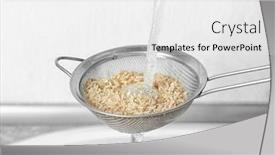  Presentation with rice - Audience pleasing theme consisting of washing-raw-rice-with-water backdrop and a white colored foreground