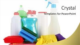  Presentation with dishwashing - Slide deck enhanced with washing up - bottles of dishwashing liquid background and a pink colored foreground