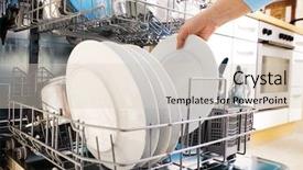  Presentation with loading - Colorful slides enhanced with washing up - close-up of female hands loading backdrop and a lemonade colored foreground