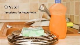  Presentation with liquid - Colorful theme enhanced with panorama of the city center at the foot of the hill sljeme zagreb capitol of croatia backdrop and a coral colored foreground