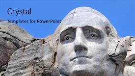  Presentation with president - Cool new slide deck with washington at the mount rushmore backdrop and a light blue colored foreground