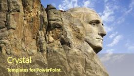  Presentation with dakota - PPT theme enhanced with washington carving at mount rushmore background and a tawny brown colored foreground