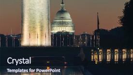  Presentation with lincoln - Amazing PPT theme having washington d c - night backdrop and a wine colored foreground