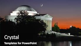  Presentation with night sky moon - Amazing theme having washington d c united state backdrop and a black colored foreground