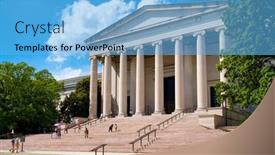  Presentation with art gallery - Slide deck featuring washington-d-c-usa-august background and a light blue colored foreground