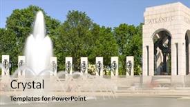  Presentation with world war - Slide deck having washington d c world war background and a soft green colored foreground