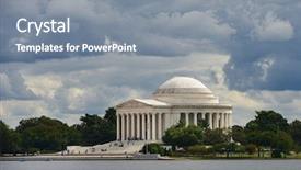  Presentation with geroge washington - Amazing PPT layouts having washington dc - jefferson memorial backdrop and a gray colored foreground