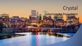  Presentation with virginia - Presentation design with washington dc - rosslyn arlington virginia usa skyline background and a coral colored foreground