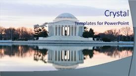 Presentation with thomas jefferson - Presentation theme with washington dc - thomas jefferson memorial background and a sky blue colored foreground