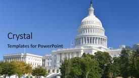  Presentation with united states capitol building - Cool new theme with washington dc - united states capitol backdrop and a light blue colored foreground