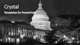  Presentation with united states capitol building - Slide set with washington dc - united states background and a dark gray colored foreground