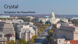  Presentation with avenue - PPT theme having washington dc - us capitol building background and a light blue colored foreground