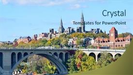  Presentation with bridge - PPT theme featuring washington dc a view background and a light blue colored foreground