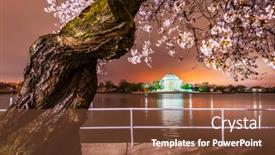  Presentation with funeral memorial templet - Presentation theme with washington-dc-at-the-jefferson background and a tawny brown colored foreground