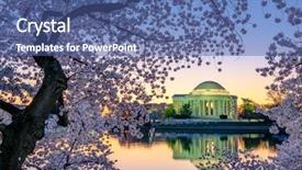  Presentation with memorial - Beautiful slide deck featuring washington dc at the jefferson backdrop and a ocean colored foreground