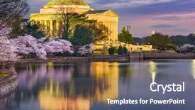  Presentation with memorial purple - Presentation theme having washington dc at the jefferson background and a ocean colored foreground