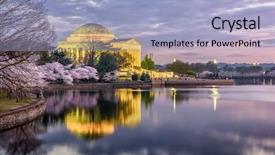  Presentation with memorial - Slide deck featuring washington dc at the jefferson background and a light blue colored foreground