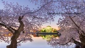  Presentation with memorial - Slide set with washington-dc-at-the-tidal background and a coral colored foreground
