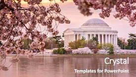  Presentation with memorial - Audience pleasing PPT layouts consisting of washington dc at the tidal backdrop and a coral colored foreground