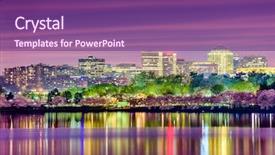  Presentation with skyline - Amazing presentation design having washington dc at the tidal backdrop and a violet colored foreground