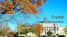  Presentation with congress - Presentation design with washington d c in autumn background and a light blue colored foreground