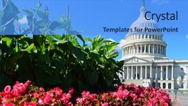  Presentation with united states capitol building - PPT theme enhanced with washington dc us capitol building background and a light blue colored foreground