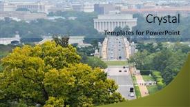  Presentation with lincoln - Slide set consisting of washington dc city view background and a light blue colored foreground