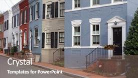  Presentation with preserved - Presentation design featuring washington dc georgetown historical district background and a gray colored foreground