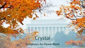  Presentation with lincoln - Slides having washington dc in autumn - lincoln background and a light blue colored foreground